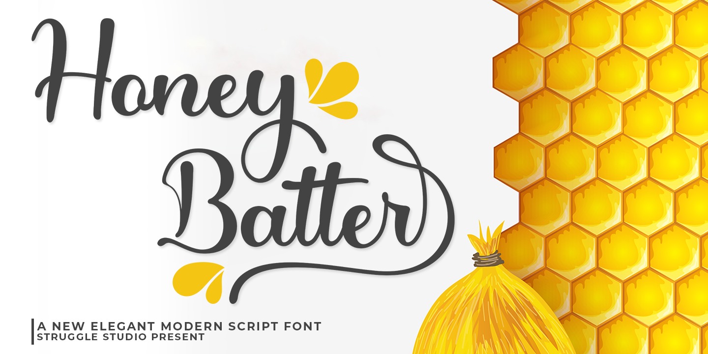 Пример шрифта Honey Batter